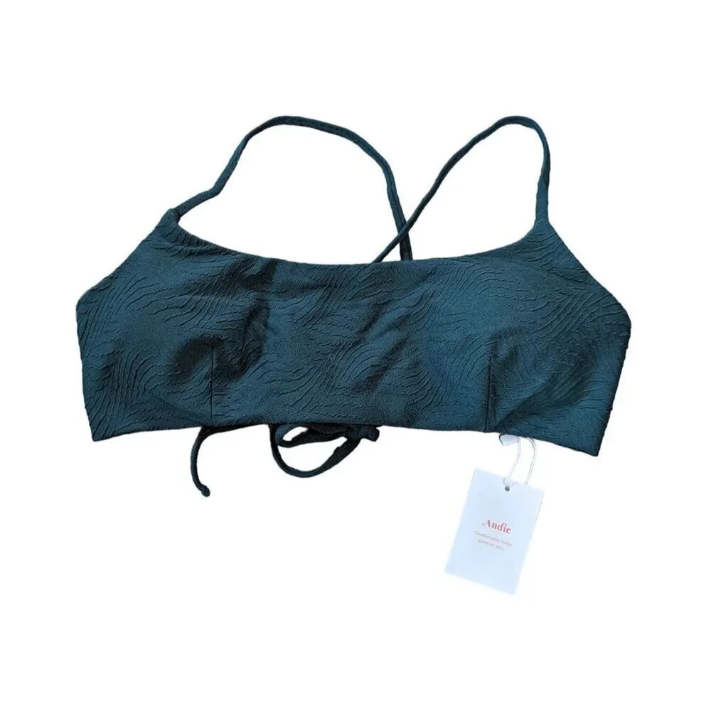 Andie Swim The Figi Top Vine Green Textured Size Large